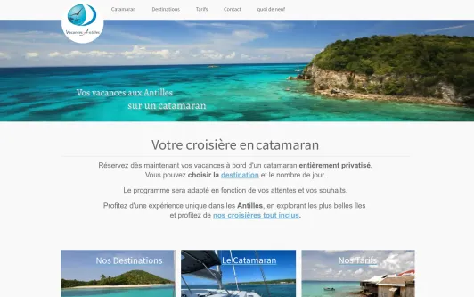 Site exemple Vacances aux Antilles en Catamaran