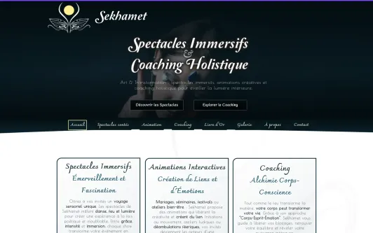 Site exemple Sekhamet ~ Spectacles et Animations de Danse de la Flamme Intérieure