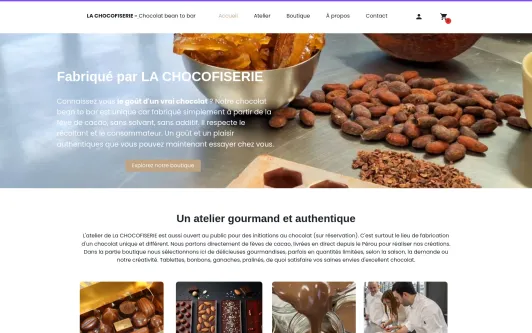 Site exemple La Chocofiserie