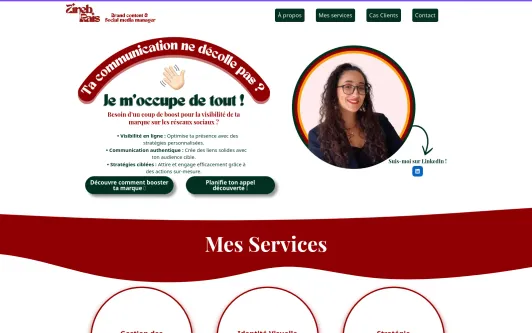 Site exemple Zineb Rais - Consultante en communication Freelance